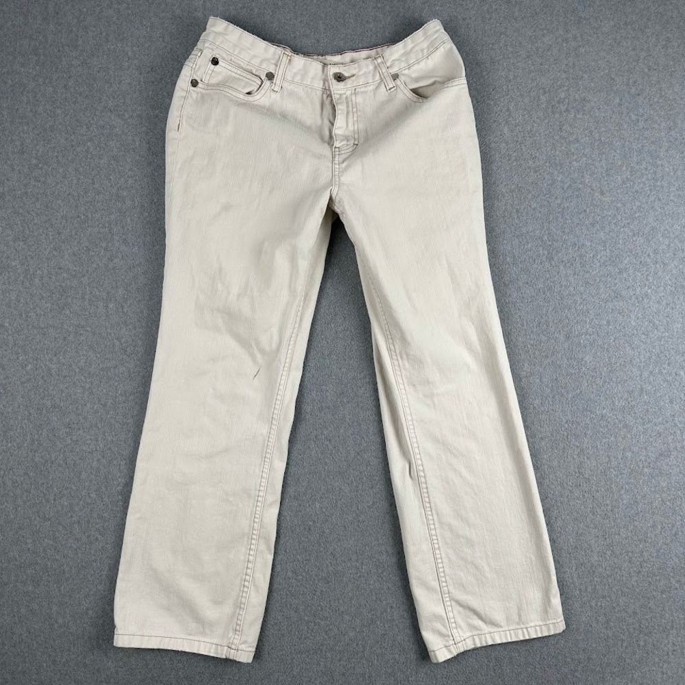Tommy Hilfiger Women's Hipster Boot Cut Jeans‎ Cream White Size 6 Thick Stitch